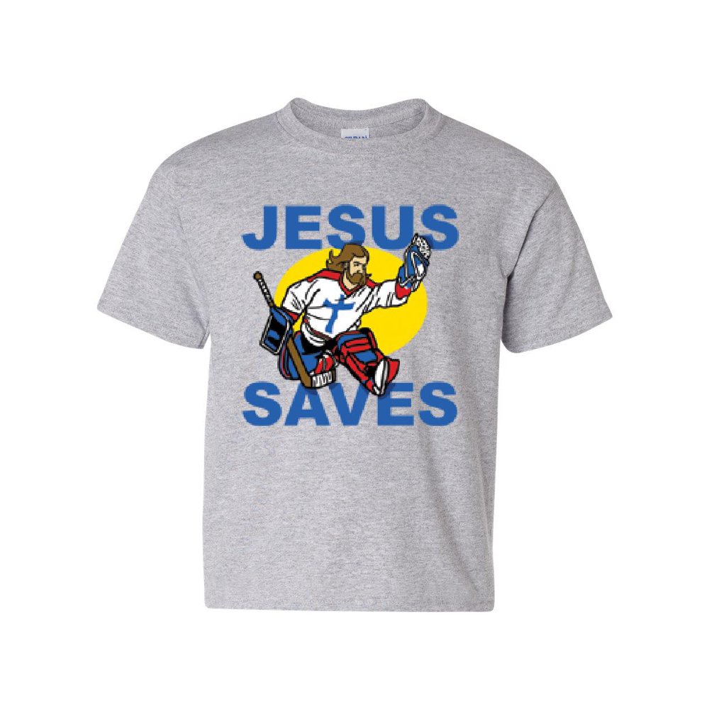 jesus saves goalie t shirt