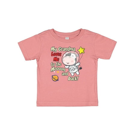 

Inktastic My Grandma Loves Me Cow Astronaut Gift Baby Boy or Baby Girl T-Shirt