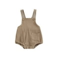 thumbnail image 1 of Honganda Infant Baby Sleeveless Romper, Pure Color One Pocket Short Bodysuit, 1 of 8