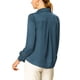 thumbnail image 3 of CAMISAS ELEGANTES PARA MUJER INSPIRADAS CHIC, CON CUELLO EN V, MANGAS LARGAS, BLUSA DE SATÉN SUAVE, TAMAÑO S, GRIS AZUL, 3 of 8