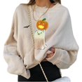 thumbnail image 2 of Pull Ample d'Automne pour Femmes Halloween, Sweat à Manches Longues Col Rond Imprimé Citrouille pour Adultes, 2 of 6