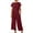 Wine, variant on Babysbule Womens Tops Sets Clearance Blouse Women's Summer 2 Piece Lounge Matching Sets Solid Outfits Linen Round Neck Short Sleeve Tops And Long Pants Tracksuits Suit Fall Saving