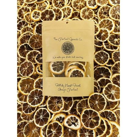The Perfect Garnish Co. Dehydrated Lemon Wheels - 40 Slices - Natural Fruit