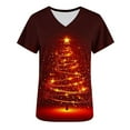 thumbnail image 6 of Wowcloth Women's V-Neck Short Sleeve Top, Christmas Print with Functional Pockets, Breathable Nursing Uniform Shirt for Work and Daily Wear, 6 of 7