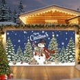 thumbnail image 2 of Fsddascl 6 x 13 Ft Christmas Garage Door Cover, Navy Blue Christmas Snowman Large Garage Door Banner, Xmas Tree Snowflake Botanical Hanging Garage Mural Background for Indoor Outdoor Party Supplies, 2 of 9