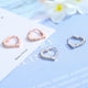 thumbnail image 3 of Nvzi Pendientes de platino y oro rosa para mujer, versión coreana, sencillos, dulces, con forma de corazón, elegantes y frescos, con forma de corazón, joyería con clip para las orejas (oro rosa), 3 of 4