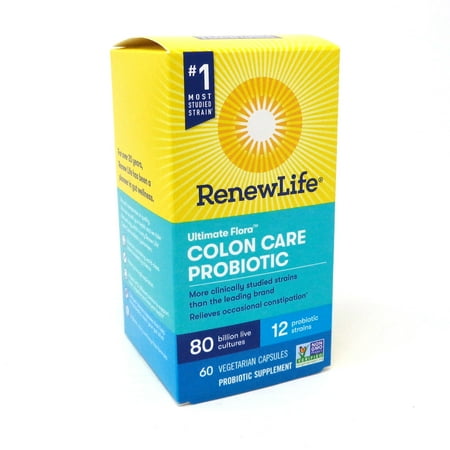 Renew Life Ultimate Flora Colon Care Probiotic 80 Billion - 60 Vegetarian Capsules