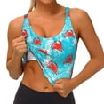 thumbnail image 3 of Daiia Crab Swims In The Ocean Printed Women's Sports Bra, Breathable Activewear Bra with U-Back Design and Removable Pads, Comfortable and Supportive for Yoga, Workout-Medium, 3 of 8