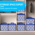 thumbnail image 6 of Large Capacity Clothes Storage Bins, Foldable Closet Organizer, Thick Cotton Linen Fabric, Layered Storage for Blankets, Comforters, and Pants, Blue Storage Box, by FAJHHA, 6 of 7