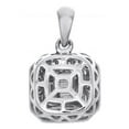 thumbnail image 4 of 14K White Gold Baguette Diamond Milgrain Edge Small Square Halo Pendant 1/4 CT., 4 of 6