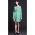 thumbnail image 2 of Bimba Robe Midi à Manches Longues pour Femmes, Coupe Décontractée, Imprimée Florale de Roses Vertes et de Renoncules, Boutonnée - XX-Grand, 2 of 7