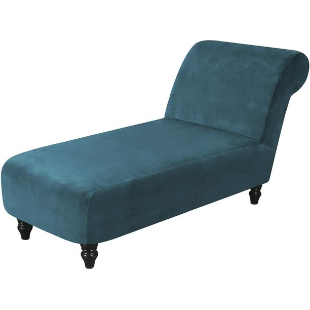 JIAN YA NA Velvet Armless Chaise Lounge Slipcover Stretch Sofa Slip