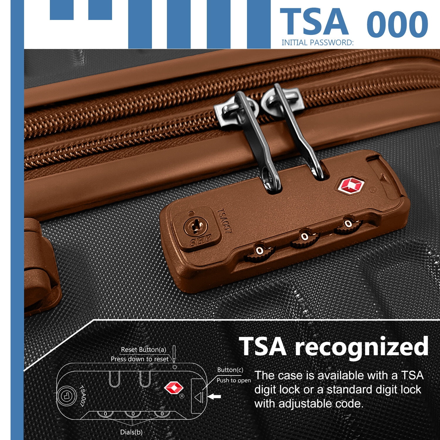 Hardside Suitcase, Luggage Sets 6 Piece with Duffel Bags, Hardside Expandable Suitcases with Spinner Wheels TSA Lock, Black, Black Brown Hardside Luggage,Abs Hardside Checked Luggage