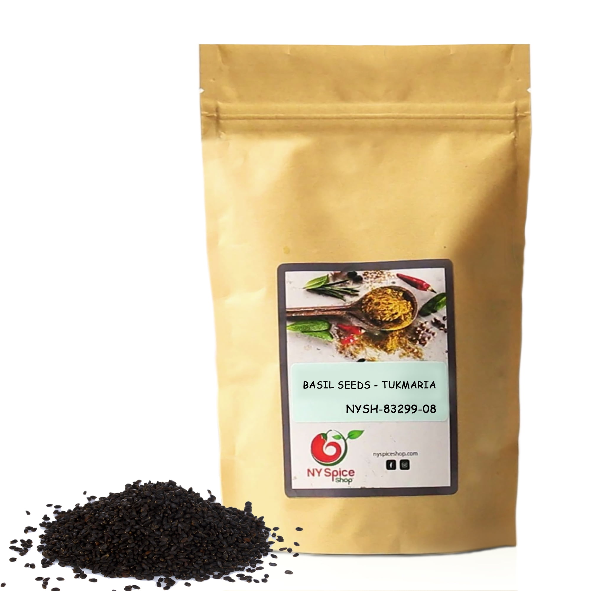 NY Spice Shop Basil Seeds - Basil Plant - Organic, Kosher, Non-GMO, Lectin-Free, Gluten-Free, Plant-Based, Vegan, Keto, Paleo 8oz