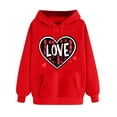 thumbnail image 3 of YOIAVAIOY Valentine Gift Graphic Hoodie for Women Printed Drop Shoulder Hooded Fleece Sweatshirt Winter Warm Casual Cute Pullover Red XXL, 3 of 6