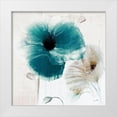 thumbnail image 1 of Sophie 6 12x12 White Modern Wood Framed Museum Art Print Titled - Teal Poppies II, 1 of 4