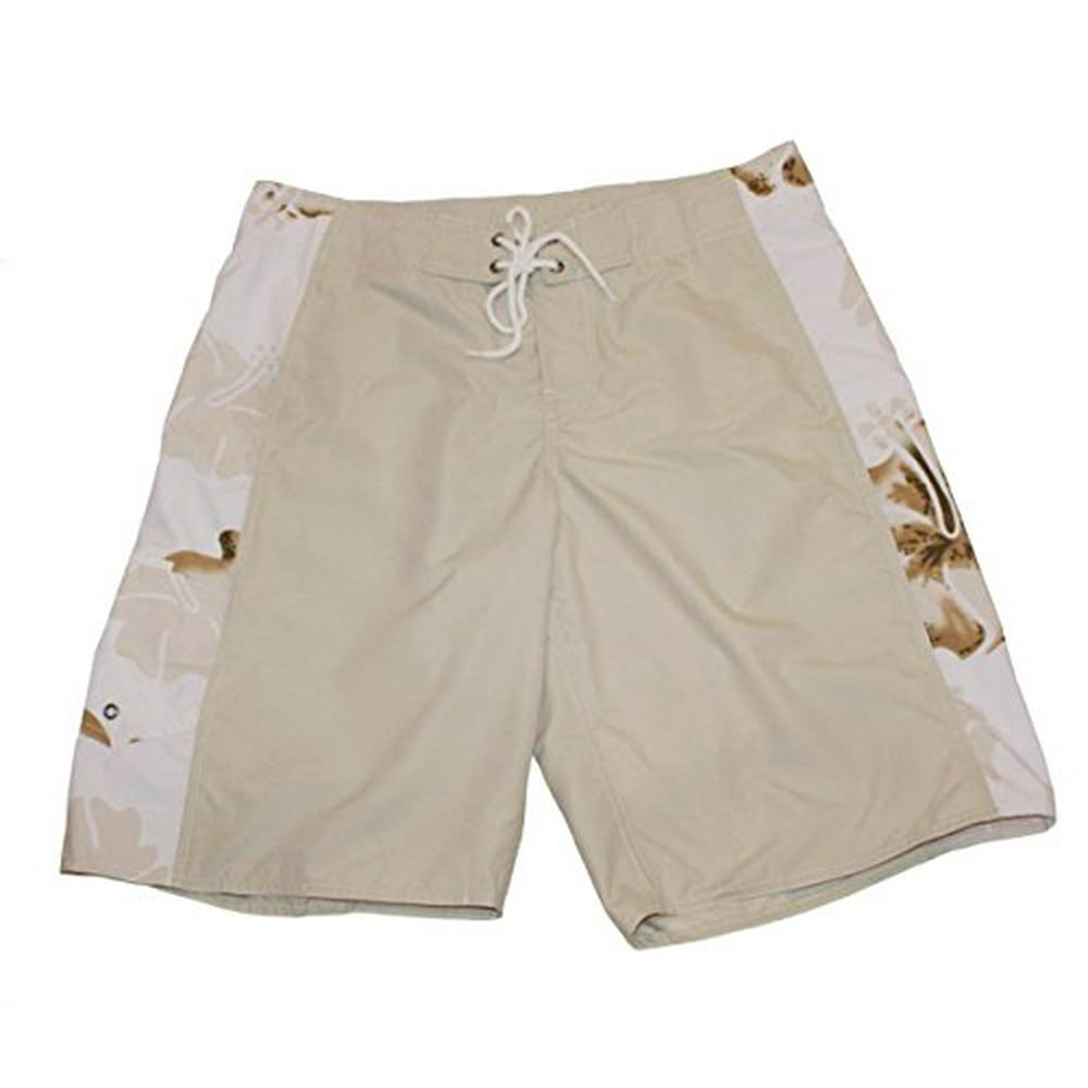 Rainbow Hawaiian Surf Shorts Mens Board Shorts, Island Khaki, 44