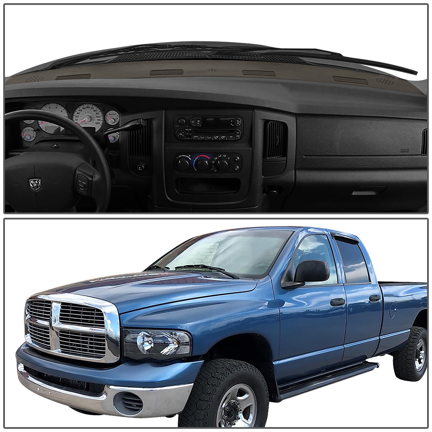 DNA Motoring For 02-05 Dodge Ram 1500 2500 3500 Defrost Dash Vent Grille Cover Overlay Beige
