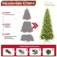thumbnail image 2 of Christmas Trees 7FT Slim Christmas Tree with 400 Warm White LED Lights – 1180 PE+PVC Tips, Space-Saving Hinged Design, Easy Setup, Sturdy Metal Stand – Realistic Pencil Tree for Small Spaces,Artifici, 2 of 16