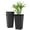 Black, variant on TopComfy Set of 3 Stackable Tapered Planters Modern Stone Look Decorative Outdoor Flower Pots Durable Lightweight Deep Planting Design with Wheels Drainage for Home Garden Use, Black