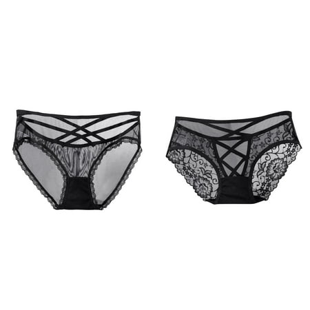 (2-Pack) 2025 New Womensy Underwear Womens Panties Bikini Cotton Pack Lace Panties High Waisted Maternity Underwear Plus Size 4Xl Plus Size Ladies Brief Underpants for Women Over 60 for