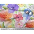 thumbnail image 3 of Soimoi Moss Georgette Fabric Flower Watercolor Printed Craft Fabric by the Yard 42 Inch Wide, 3 of 3