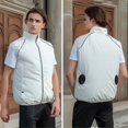 thumbnail image 4 of Ropa de aire acondicionado para hombre, chaleco de refrigeración con ventilador, carga USB, abrigo de Color sólido para exteriores, talla grande, verano, 2022, 4 of 5