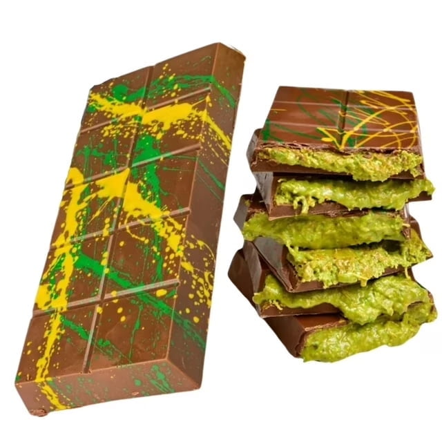 Dubai Chocolate Bar| Premium Milk Chocolate | Golden Kadayif Crisps, Velvety Tahini & Hand-Harvested Pistachios 7oz (200gr)