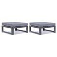 thumbnail image 1 of LeisureMod Chelsea Outdoor Patio Black Aluminum Ottomans With Cushions Set Of 2, 1 of 4