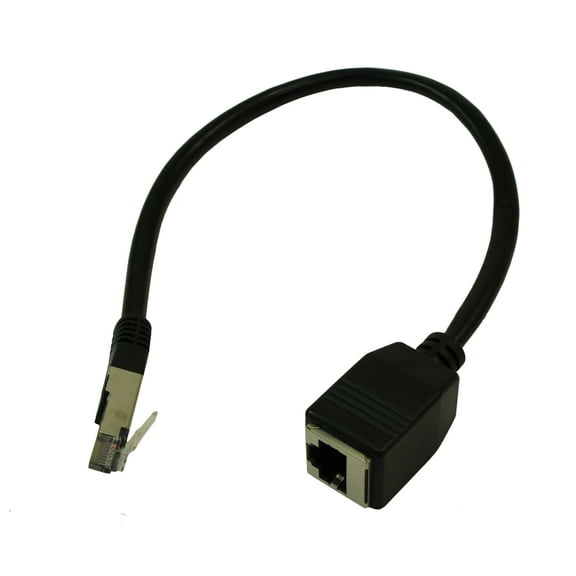 1ft Cat6A SHIELDED Ethernet RJ45 EXTENSION, Stranded, Snagless Booted,Black