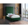 thumbnail image 3 of Meridian Furniture Via Rich Velvet Twin Bed in Green, 3 of 8