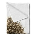 thumbnail image 2 of Hedgehog Soft Flannel Fleece Throw Blanket, Small Mammal with Spiked Hair on Its Back and Sides Wildlife Photography, Cozy Plush for Indoor and Outdoor Use, 50" x 70", Cocoa Brown, by Ambesonne, 2 of 5