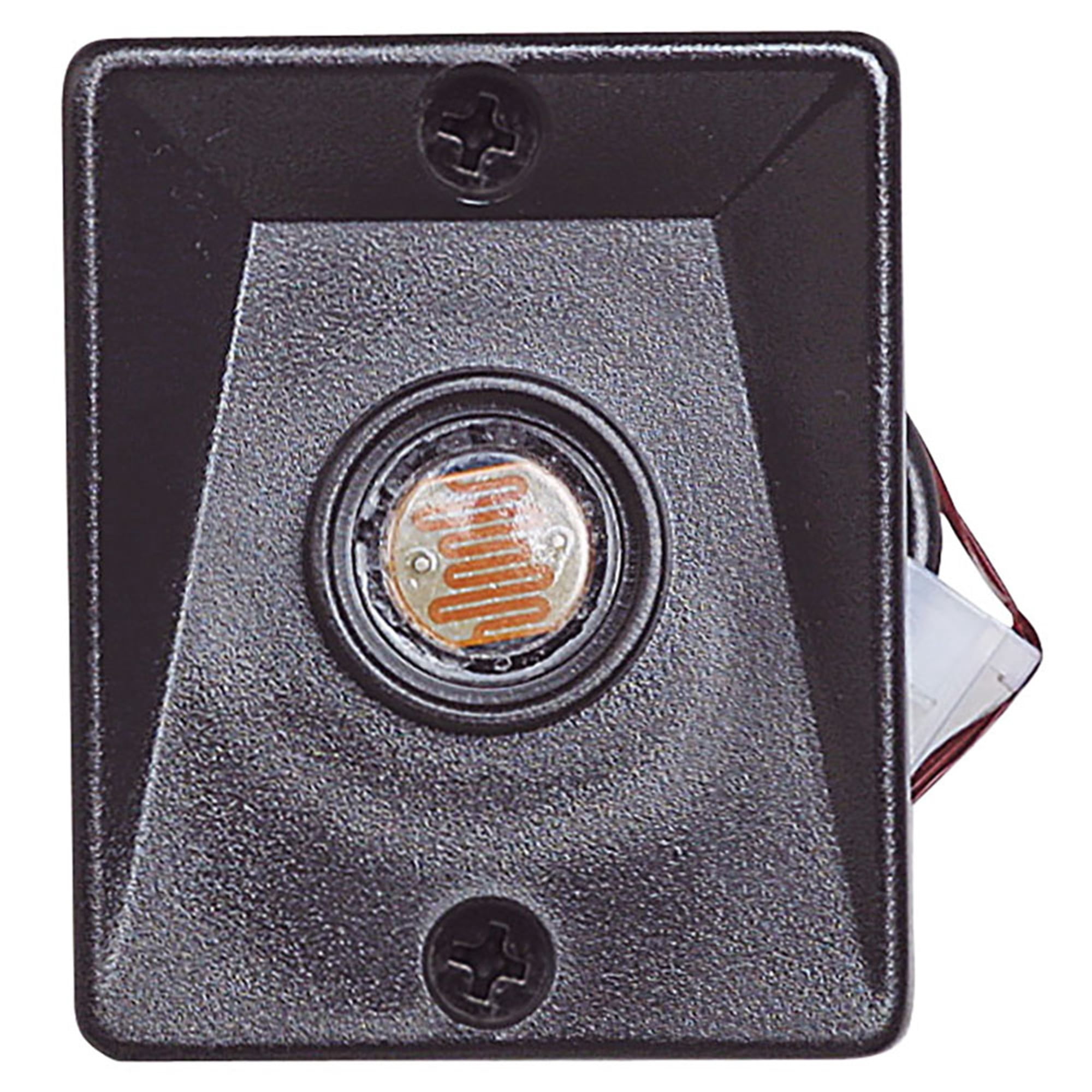 Black Steel Dusk to Dawn Sensor for Outdoor Pole Lights, Automatic On/Off Photocell, Hardwired