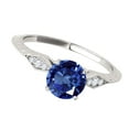 thumbnail image 3 of Mauli Jewels Rings for Women 0.85 Carat Diamond And Sapphire Ring 4-prong 14K White Gold, 3 of 7