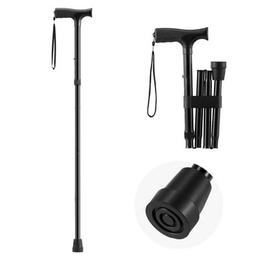 KFFKFF Folding Walking Cane for Men and Women, Adjustable Height with Anti-Slip Rubber Tip, Lightweight Aluminum Mobility Aid for Seniors and Adults, Supports up to 220 lbs