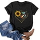 thumbnail image 4 of Puntoco Mujeres Casual Carta Impresión Mangas Cortas O-Cuello Camiseta Suelta Blusa tops Puntoco Puntoco-3551, 4 of 5