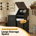 thumbnail image 2 of Dog Feeding Station with Storage, Dog Food Cabinet with 2 Feeding Bowls, Flip-Top Pet Storage Cabinet, Pet Food Holder for Dog and Cat, 2 of 7