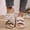 Khaki, variant on uublik Women's Fuzzy Slippers Open Toe Memory Foam House Shoes Indoor Outdoor Non Slip House Slides, Gray