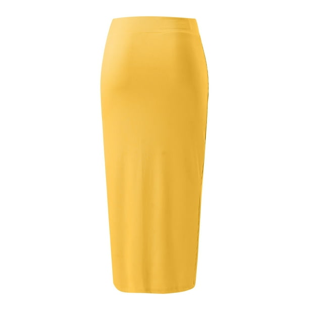 Mustard yellow button down skirt hotsell