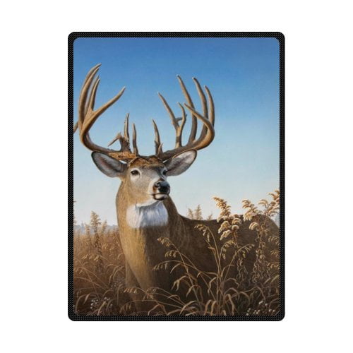 CADecor Deer Fleece Blanket Throw Blanket 58x80 inches