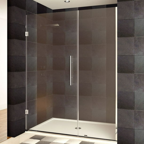 LessCare 3654 x 72inch Frameless Chrome Finish Clear Glass Shower