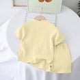 thumbnail image 4 of Infant Baby Boy Summer Clothes Set Solid Cotton Muslin Button-Down Shirt and Shorts Set 2Pcs Baby Boys Cotton Summer Clothes Size 12M-5Y, 4 of 4