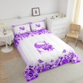 thumbnail image 4 of Erosebridal Monogrammed Comforter Sets Queen Size,Personalized Initial Bedding Queen Comforter Set,Letter Decoration,Reversible,Ultra Soft,3-Piece, 4 of 8