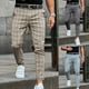 thumbnail image 1 of Farfi Pantalón a cuadros imprimido Hombres de moda Pantalón de longitud completa para el tiempo libre gris azul Farfi Pantalón casual, 1 of 2