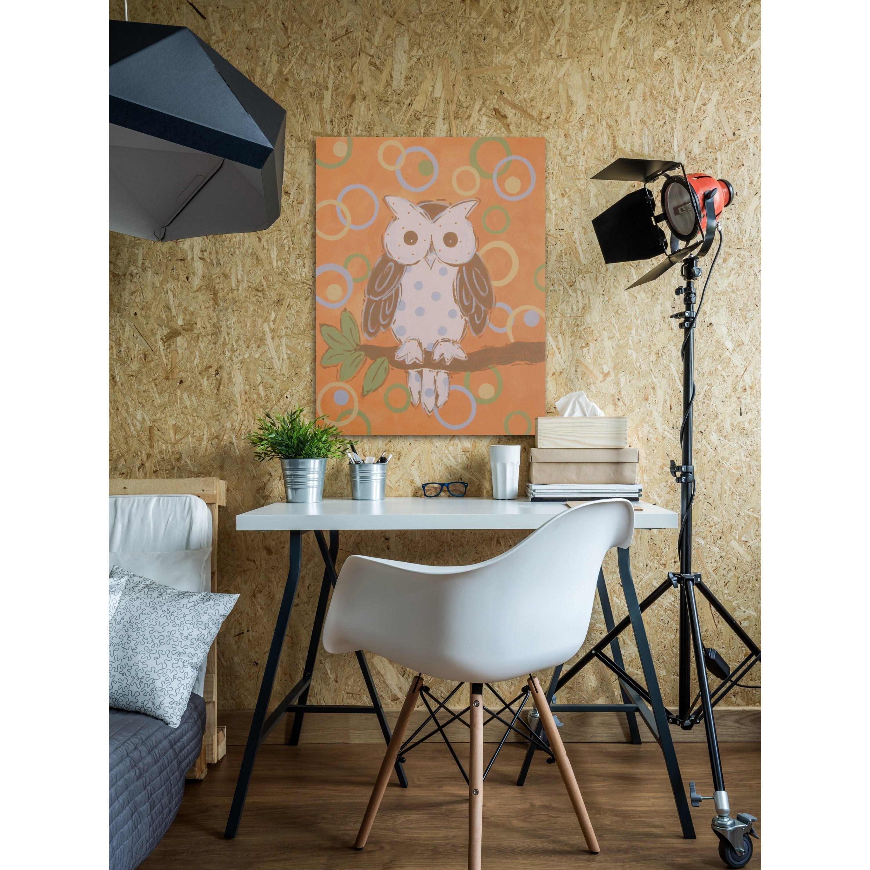 Marmont Hill "Whimsy Owl" by Reesa Qualia Painting Print on Wrapped Canvas