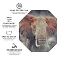 thumbnail image 3 of Picia Elephant in Smoke Printed Leather Coasters for Drinks, 4" Drink Coasters Set of 4 for Tabletop Protection, Handmade Luxurious Home Décor and Housewarming Gift -Octagon, 3 of 6