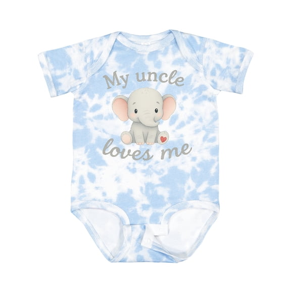 Inktastic My Uncle Loves Me Cute Elephant Boys or Girls Baby Bodysuit