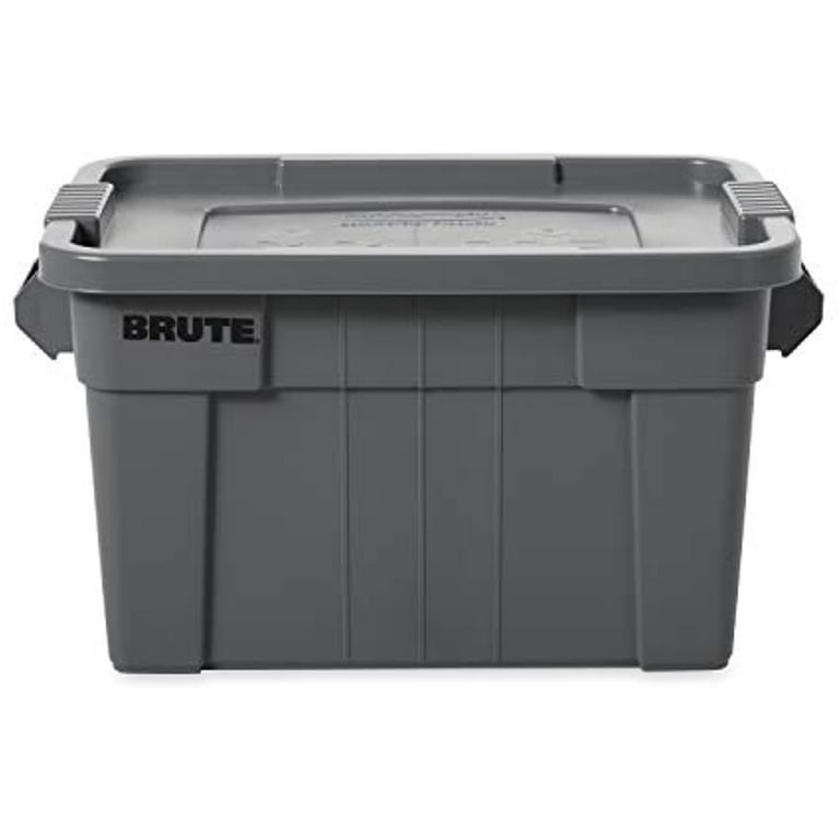 Rubbermaid Commercial Products Brute Tote Storage Container With Lid, 20-  Gallon, Gray (FG9S3100GRAY) : : Industrial & Scientific