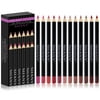 SHANY Vegan Dreamy Dozen Matte Lip Liner Set - Long-Lasting Professional Velvet Lipstick Pencils in Varying Shades - Pack of 12