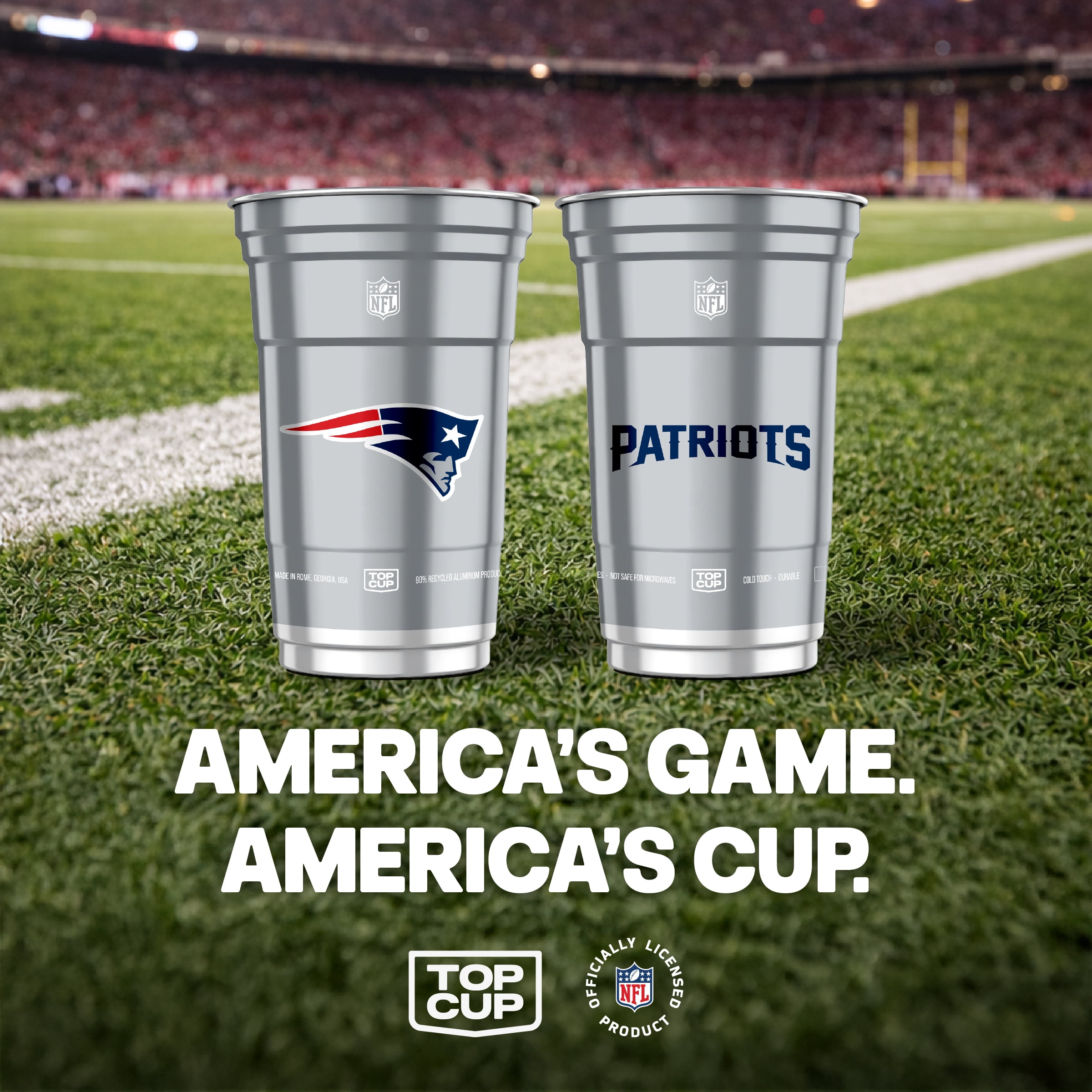 Top Cup NFL New England Patriots Aluminum Party Cups, 20oz, 10 count